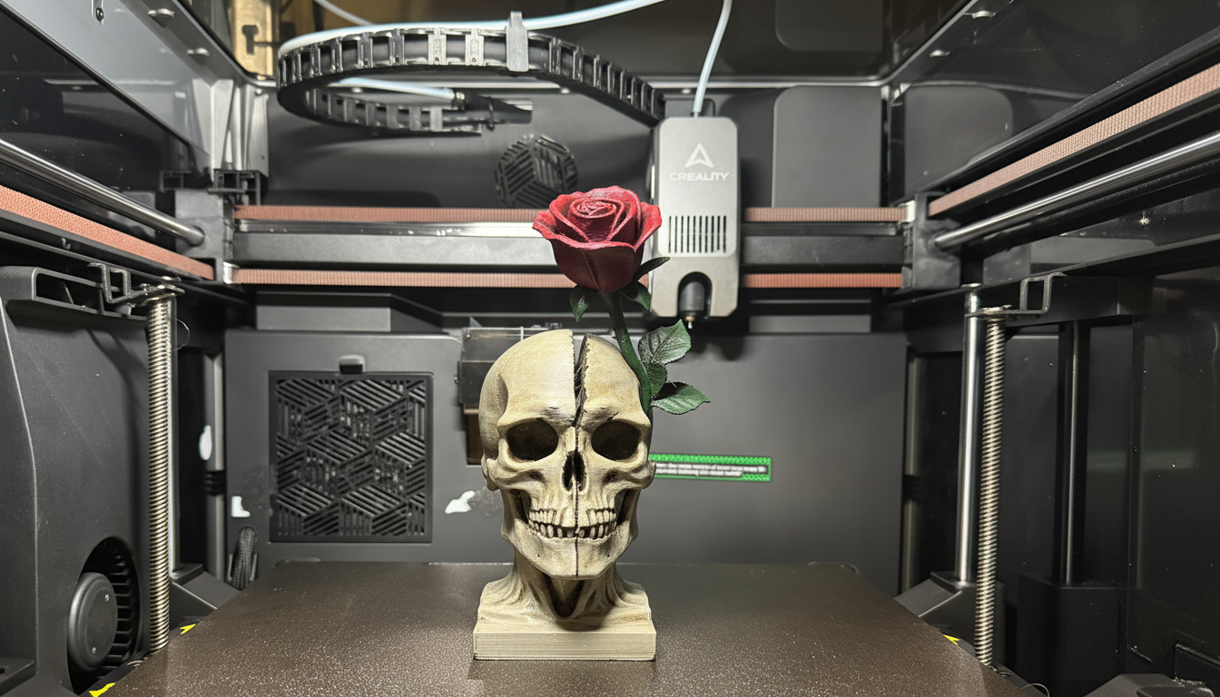 Cracked Rose Skull