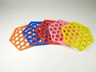 coaster hexagonal pattern by osax | Download free STL model ...