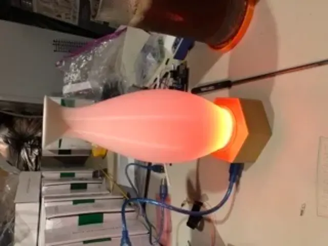 Vase with hidden LED ring