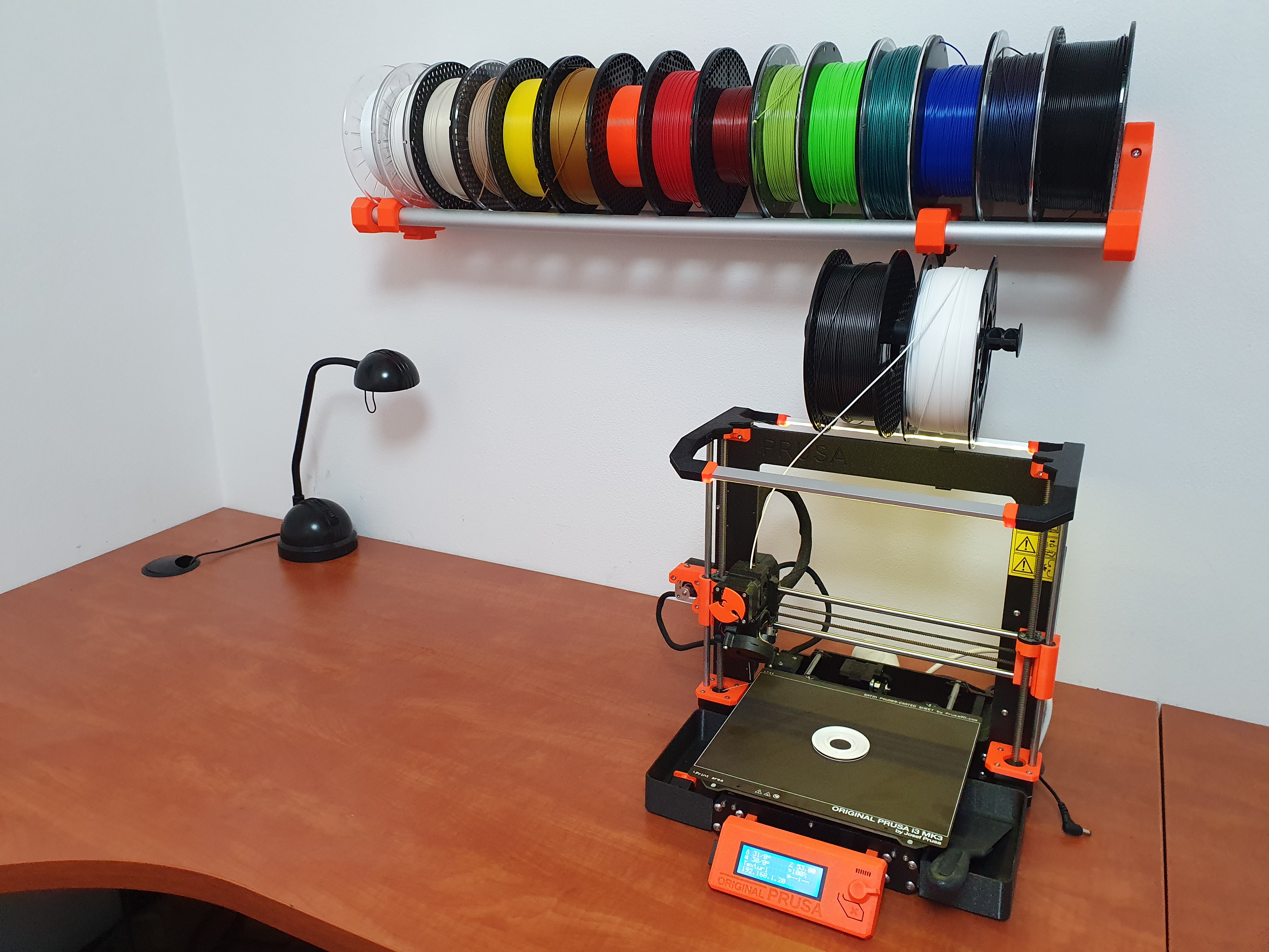 Filament Wall Rack with Spool Holder