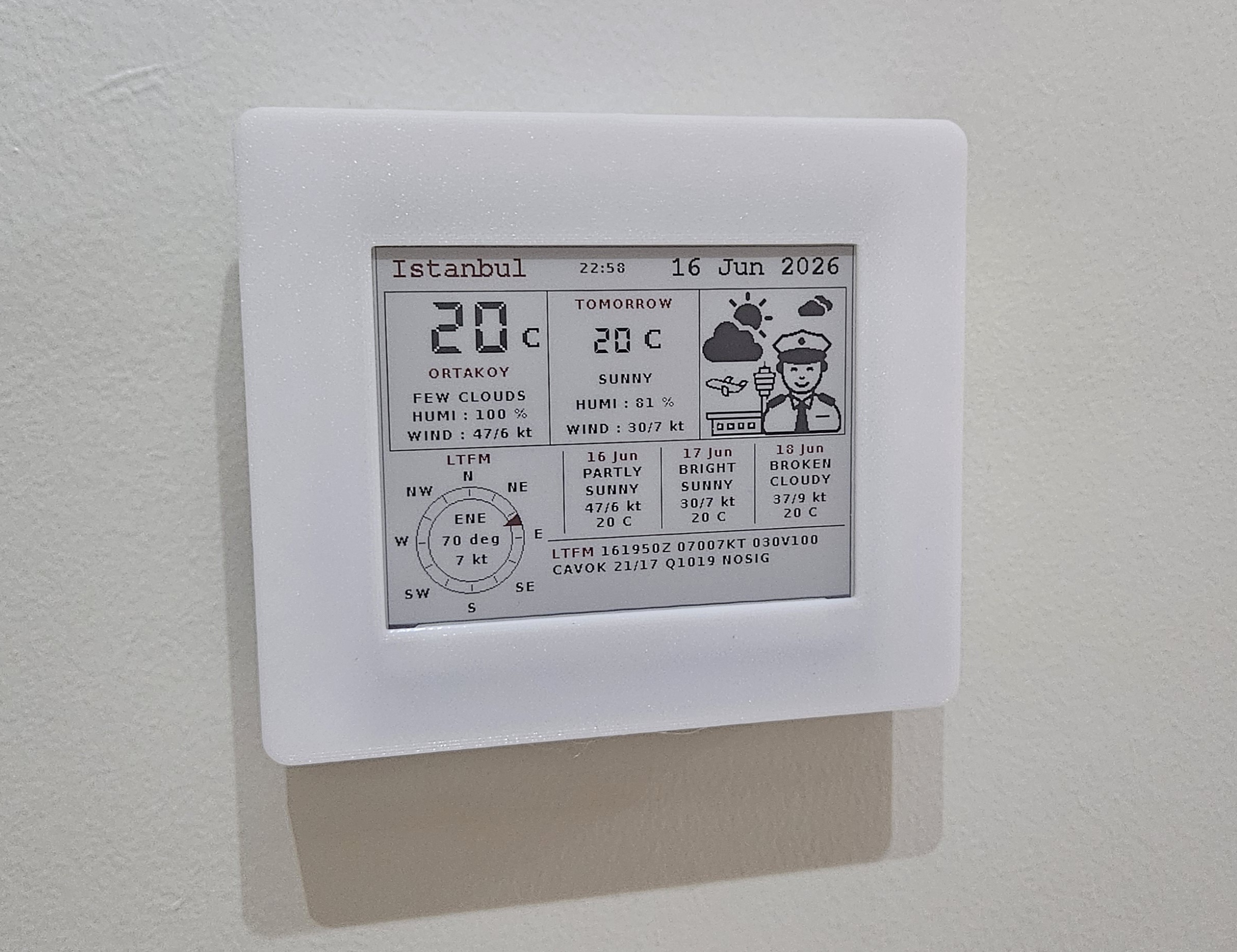 E-paper 4.2" weact Pilot Dashboard weather station epaper