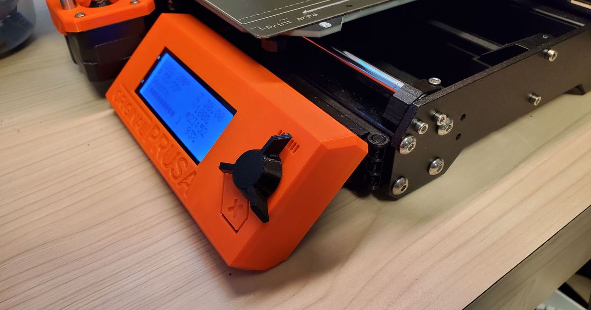 Side LCD Mount with Hinge for Prusa MKS3+ by LightValen | Download free ...