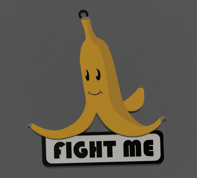 Fight Me Banana Key Chain