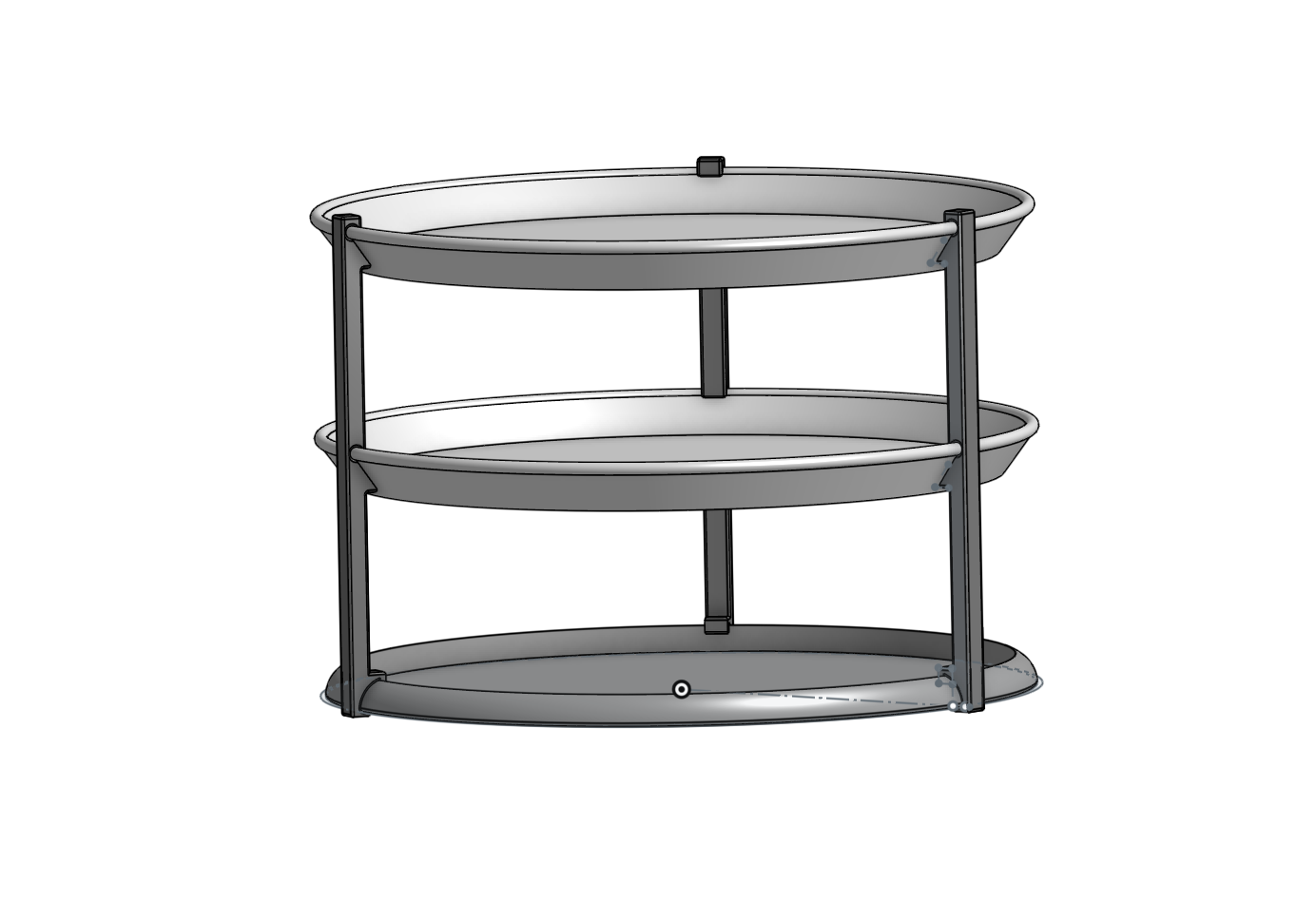 16" 3 Tier Spice Rack Lazy Susan for standard height overcounter