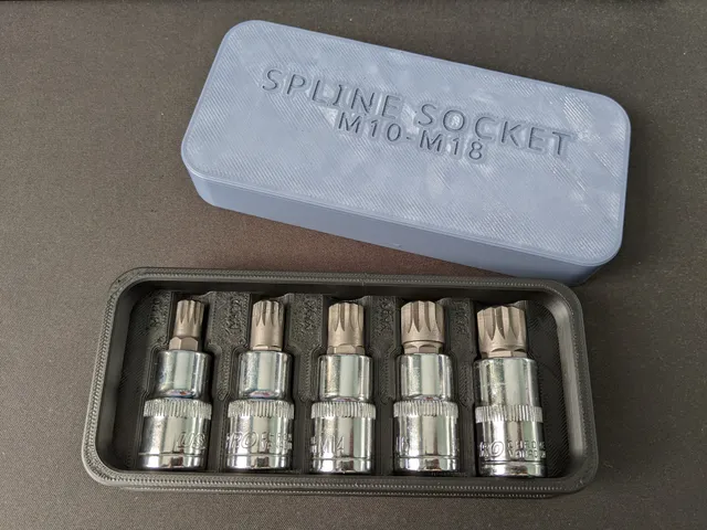 Spline socket (1/2") tray with cover