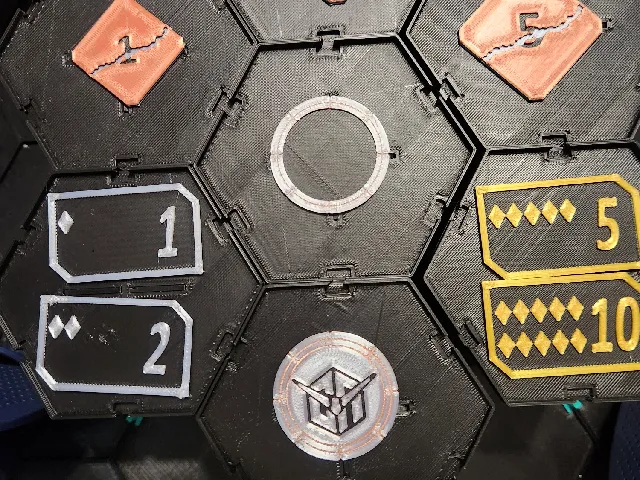Unit Token and Poker Chip for Gundam Assemble 80mm Hex for 144 scale Gunpla