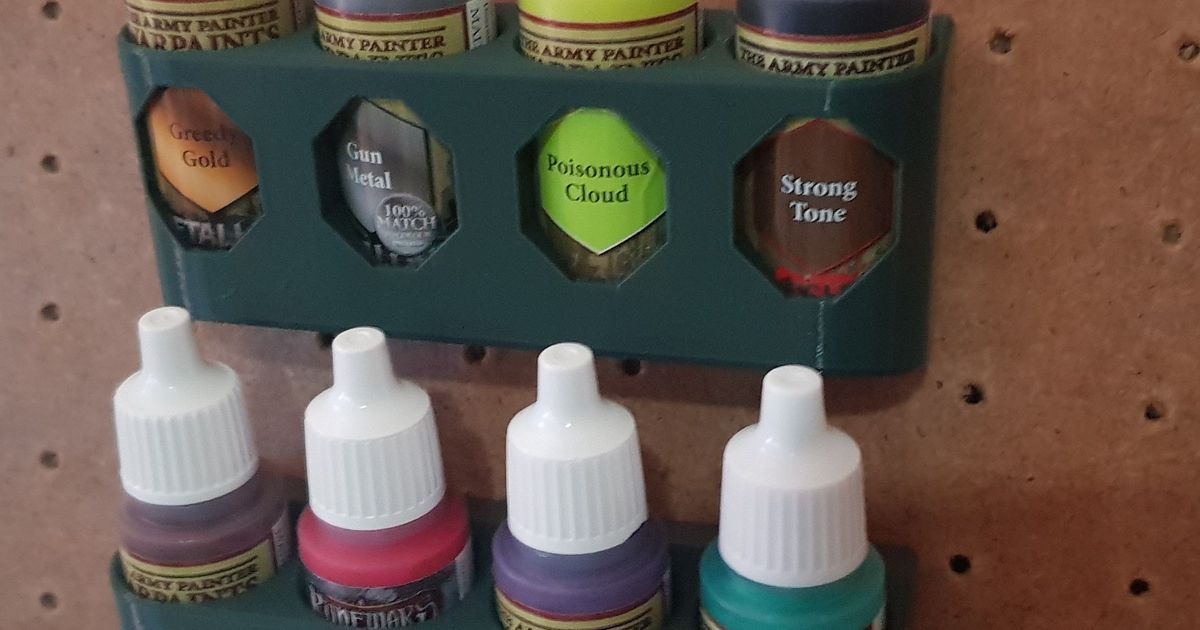 Paint Bottle Holder for Pegboard by Wymund Download free STL model