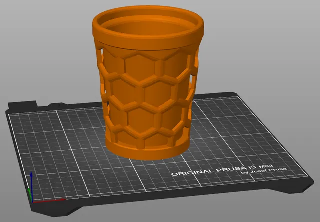 "Floating" Hex Mesh Plant Pot