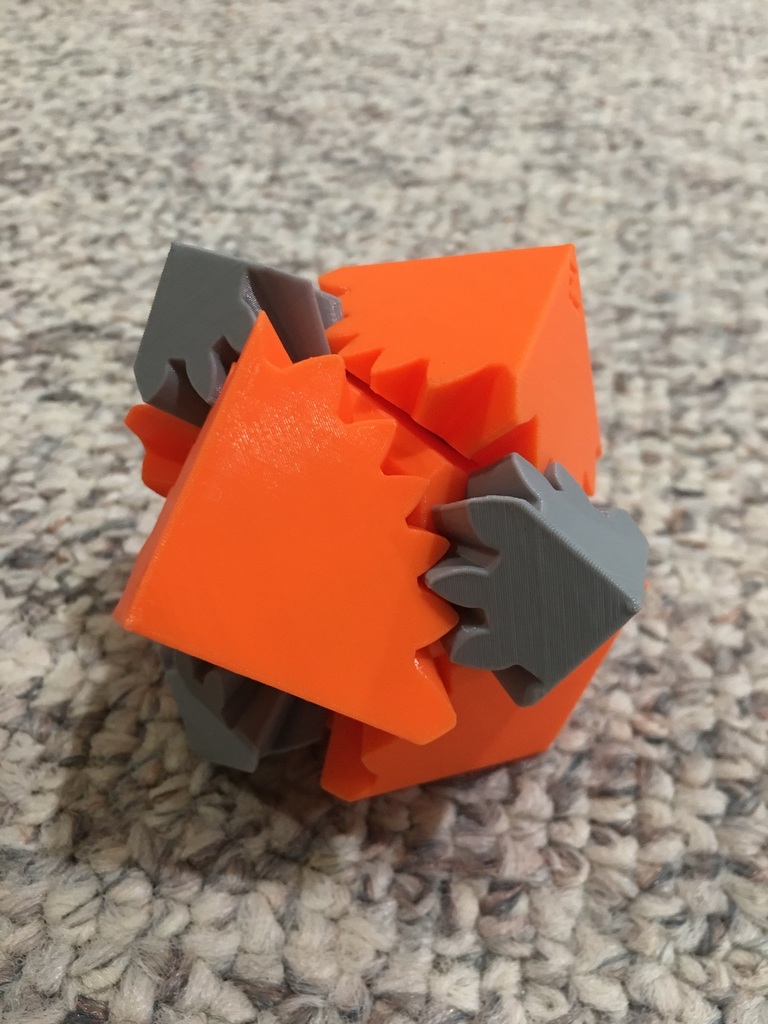 Cube Gears for 1/2 Ratio with Separated Parts