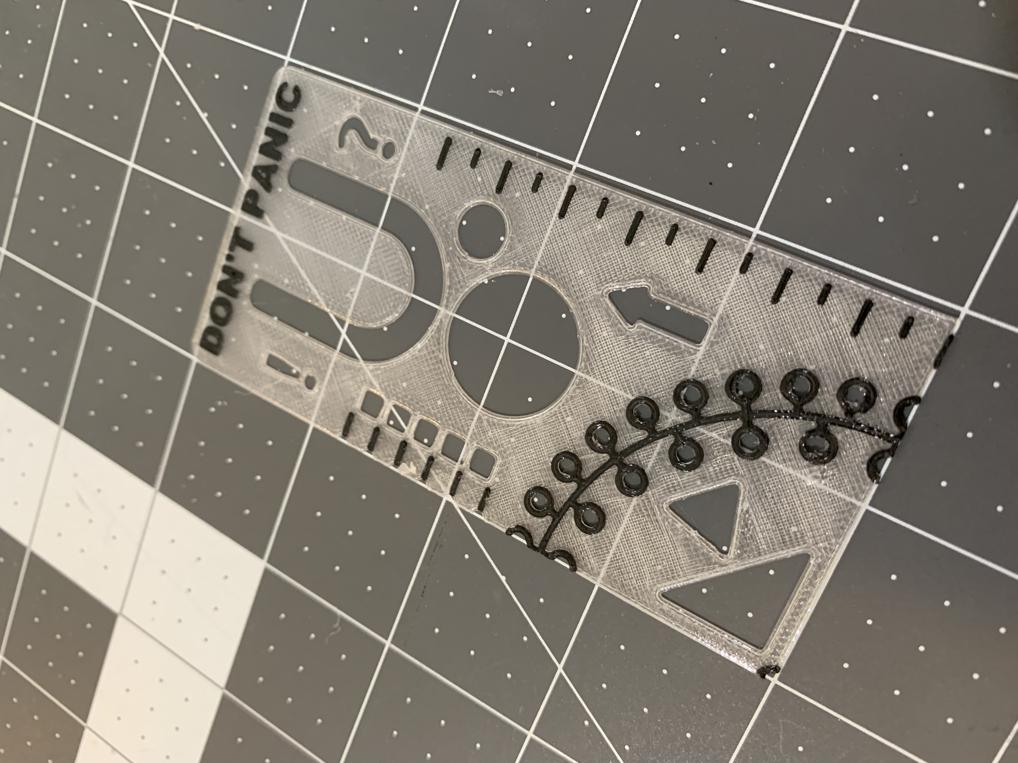 "Don't Panic" Bookmark, Ruler and Protractor Template