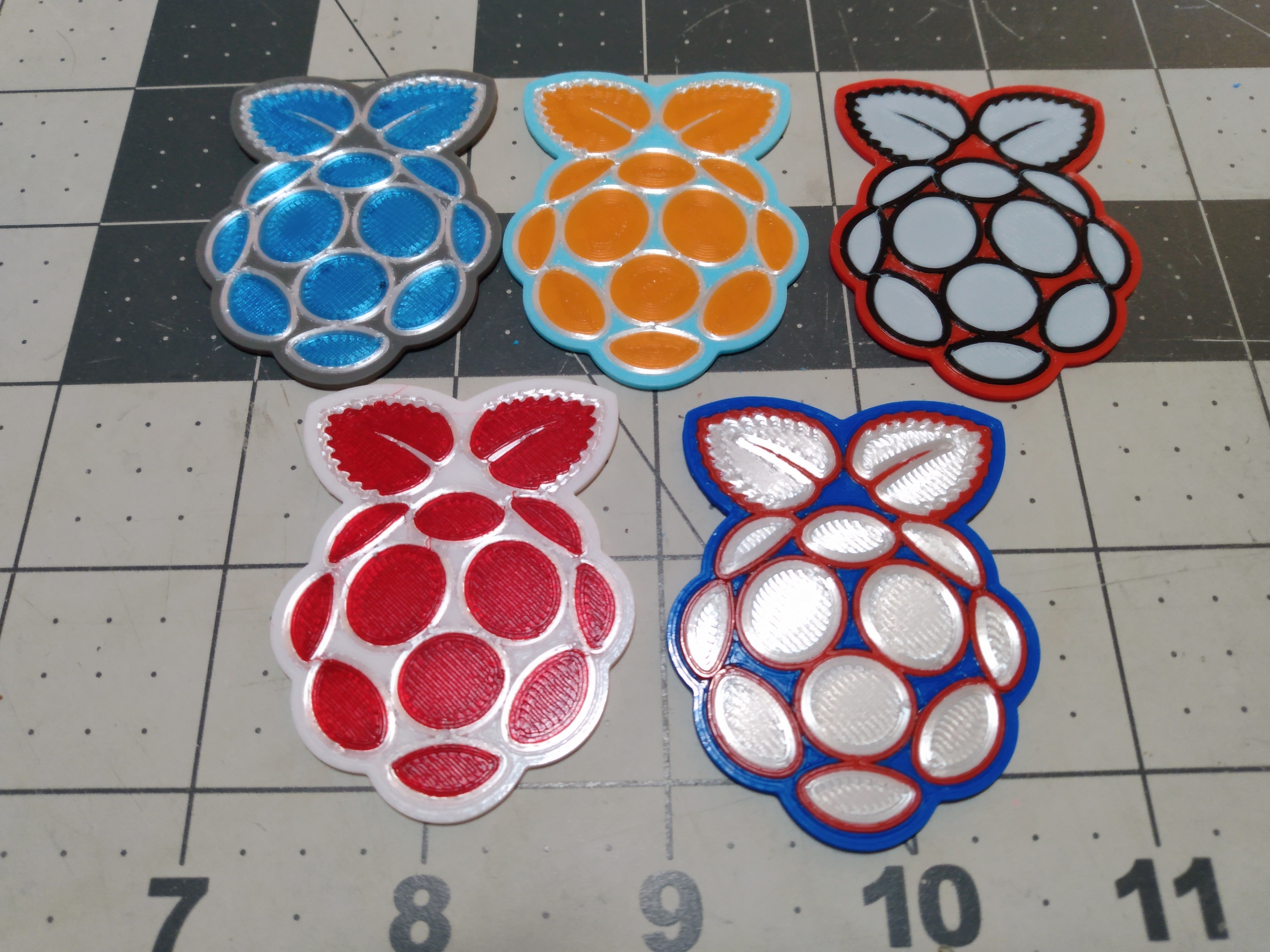Three Color Raspberry Pi Test Print Version 2