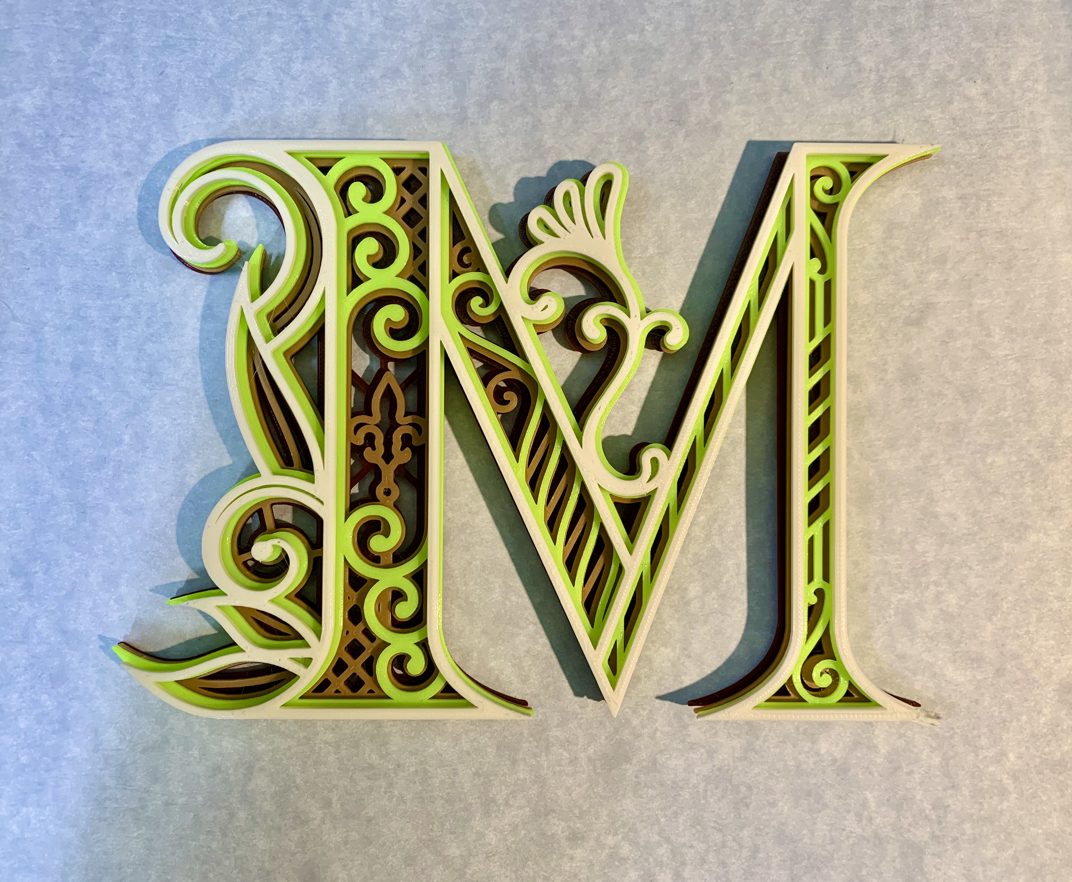 Ornate Monogram Design MM Ornate Monogram Antique 