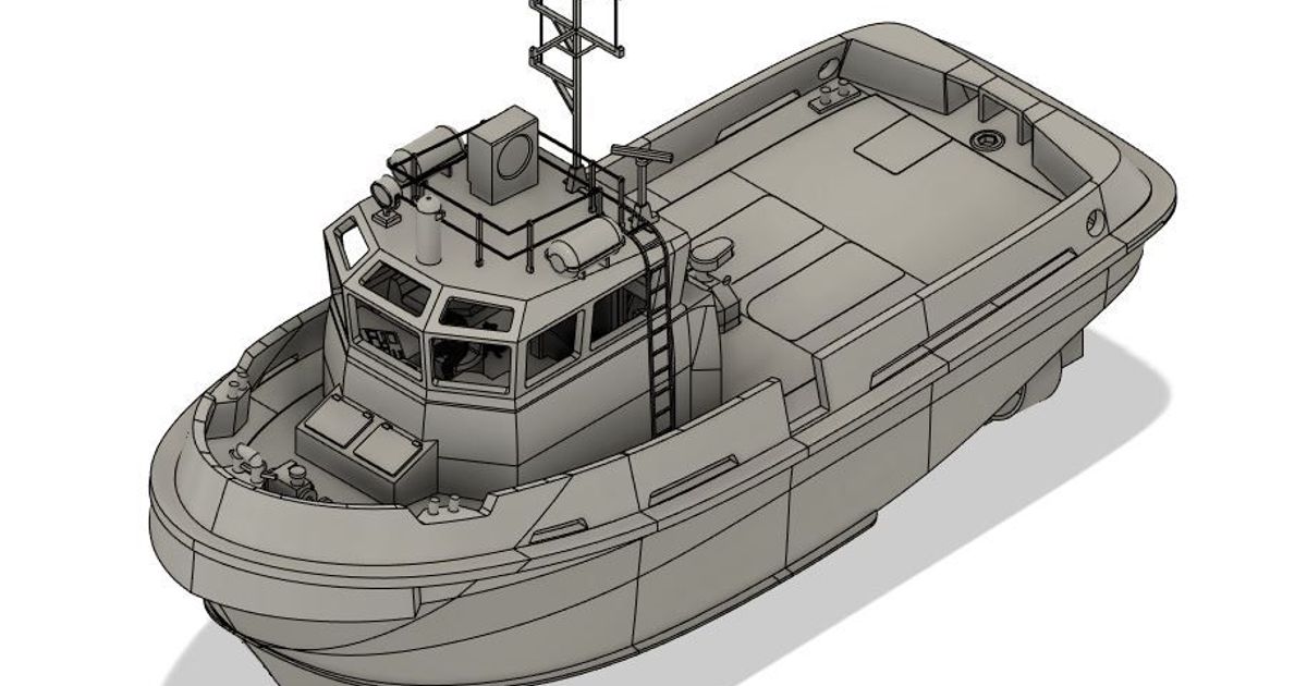 RC Boat 134 parts 1907 TUG from DAMEN by Prism08 Download free STL model