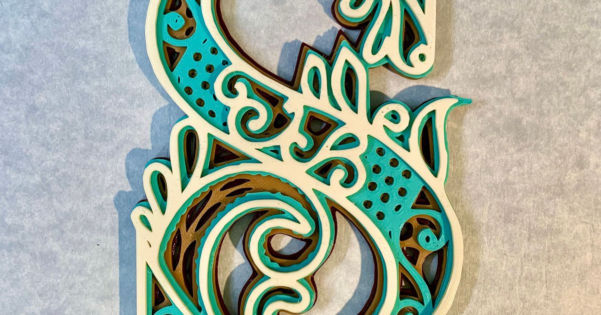Ornate Letter S Monogram por Art G | Descargar modelo STL gratuito