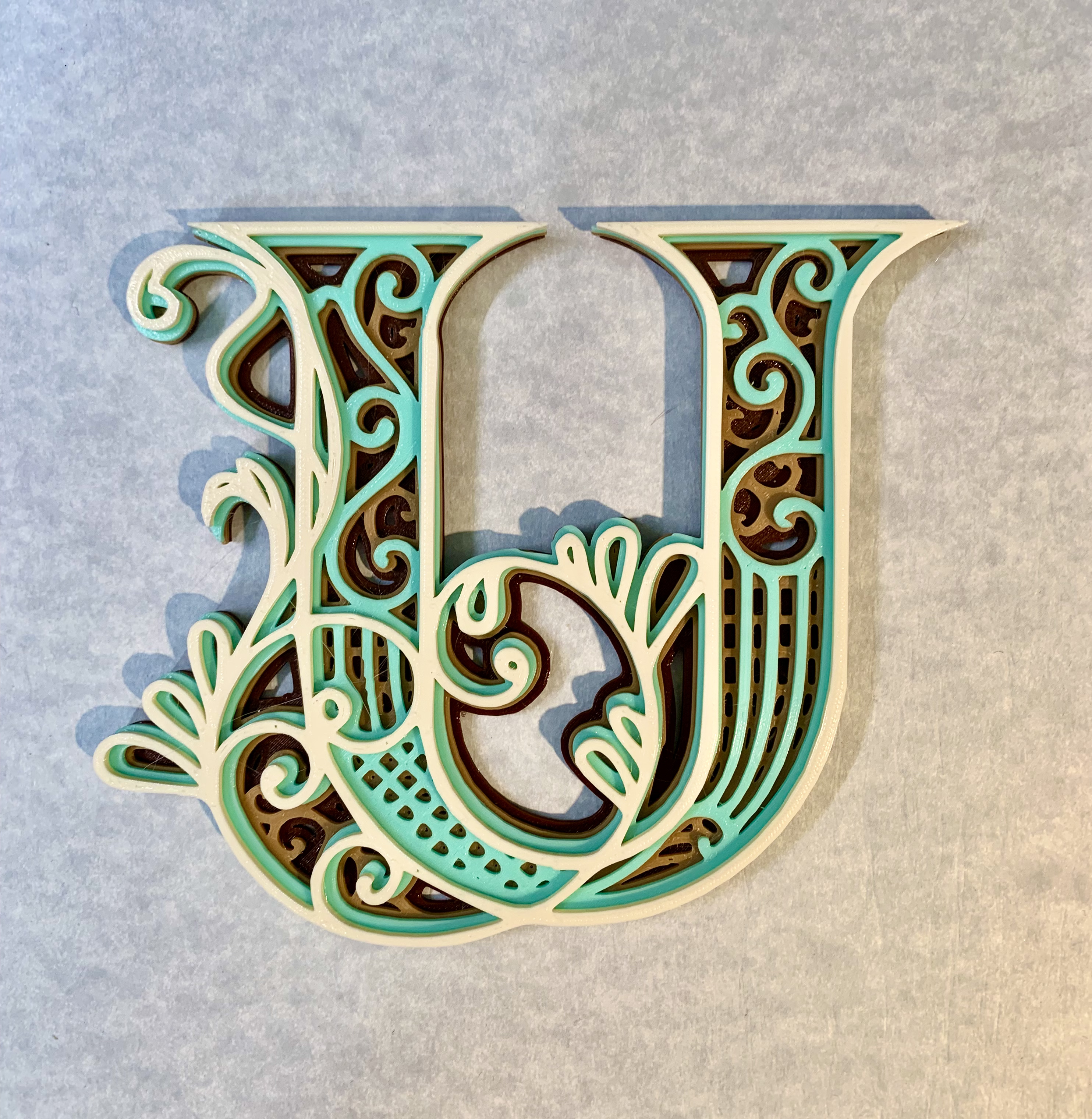 Ornate Letter U Monogram
