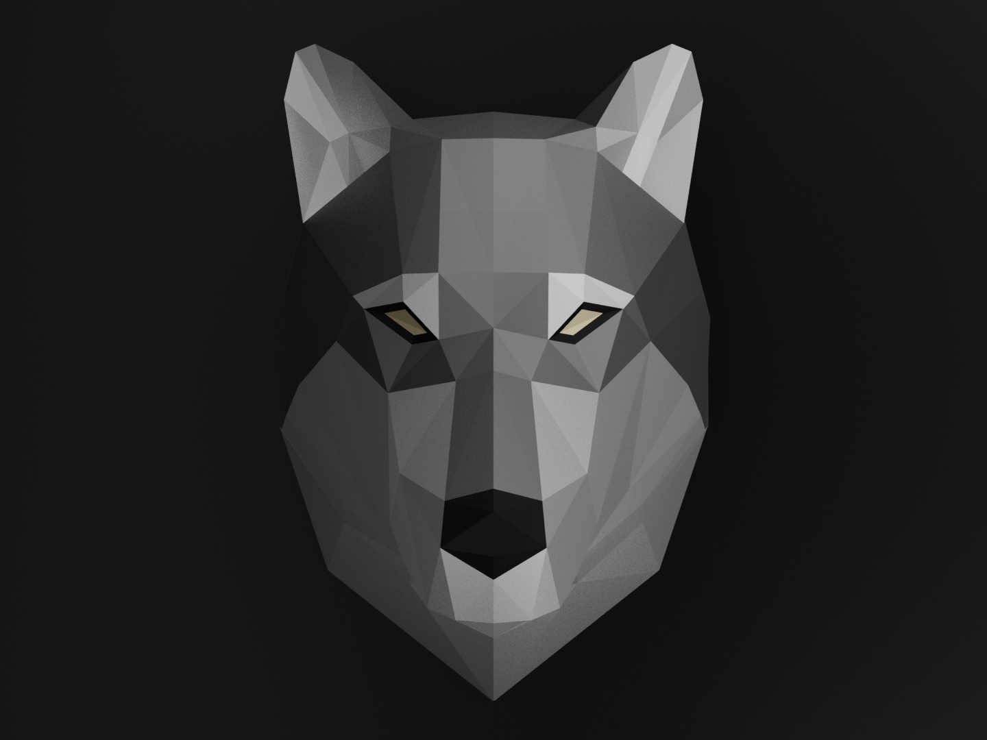 Low-Poly Grey Wolf Head by Shadowcraft Designs | Download free STL ...