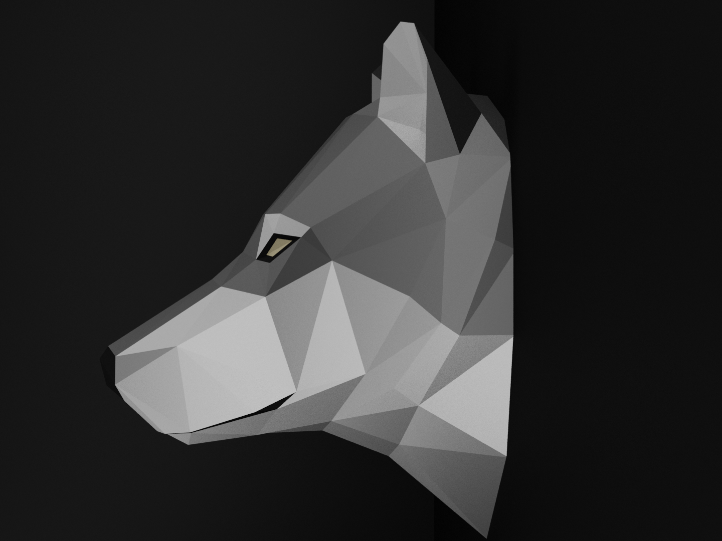 Low-Poly Grey Wolf Head by Shadowcraft Designs | Download free STL ...