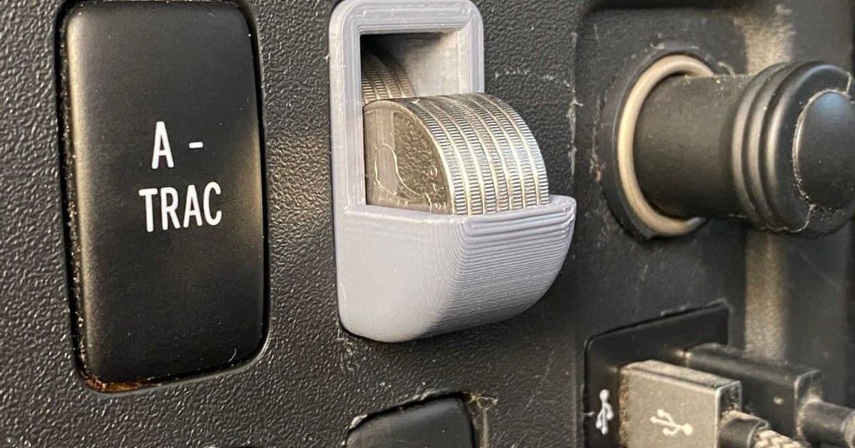 Toyota coin holder by 1D_Design Download free STL model