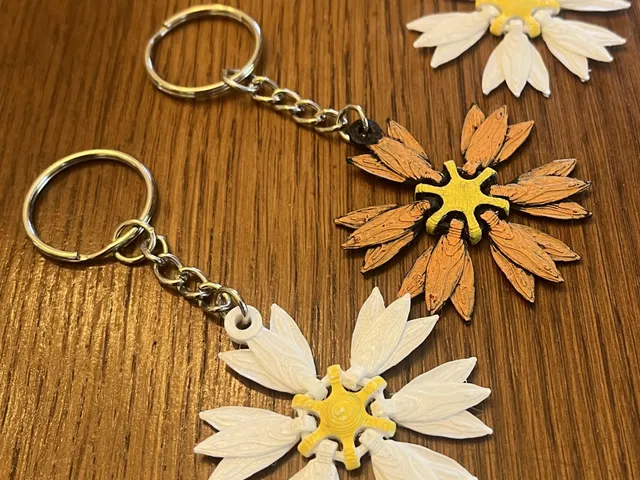 Daisy flower keychain
