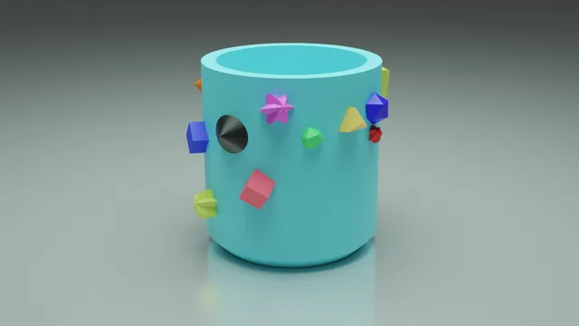 Vase with different Low Poly shapes