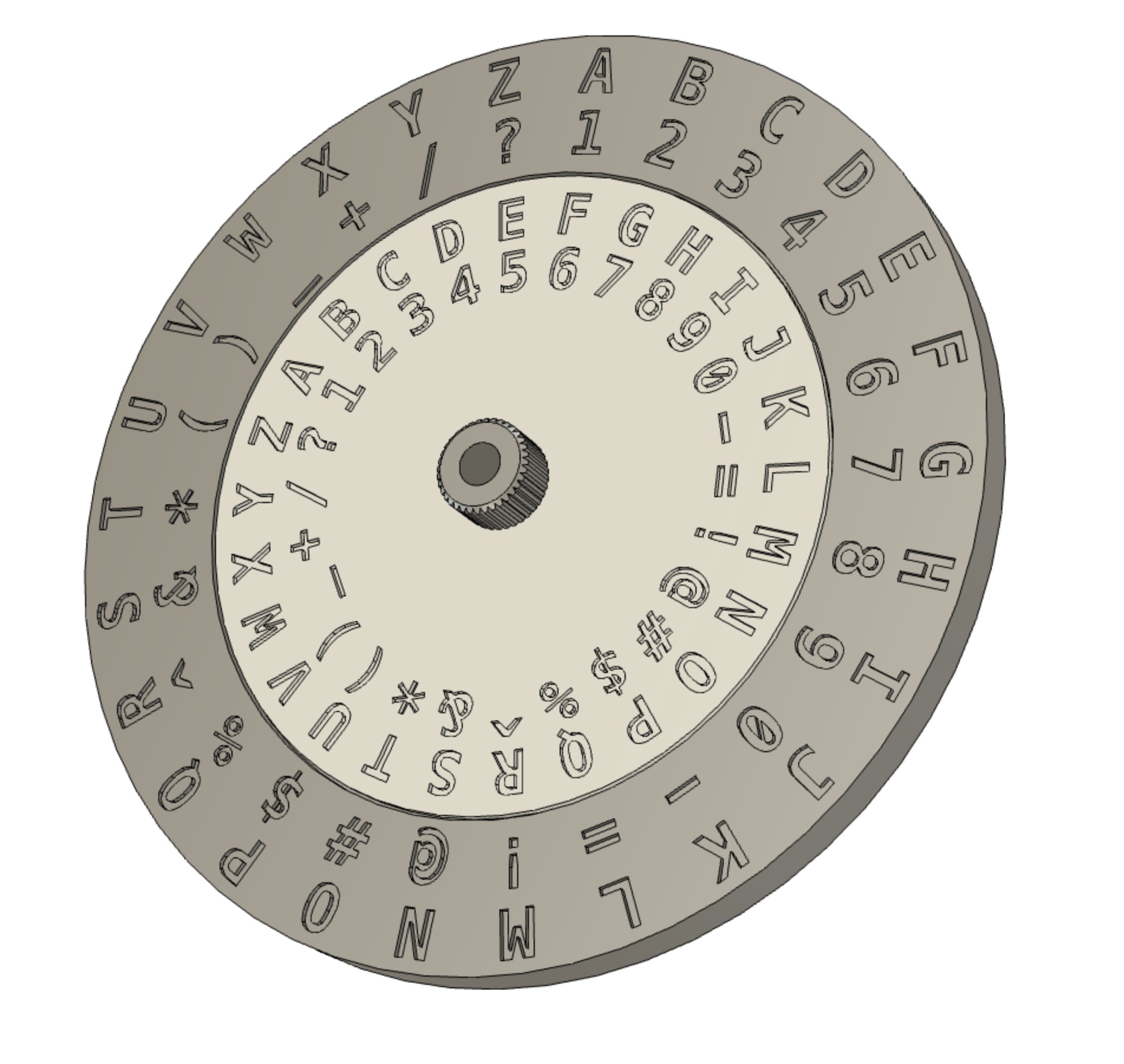 Caesar Shift Cipher Wheel by Rod Download free STL model