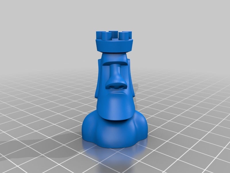 Miniatura 7 do modelo 3D Moai Chess Set