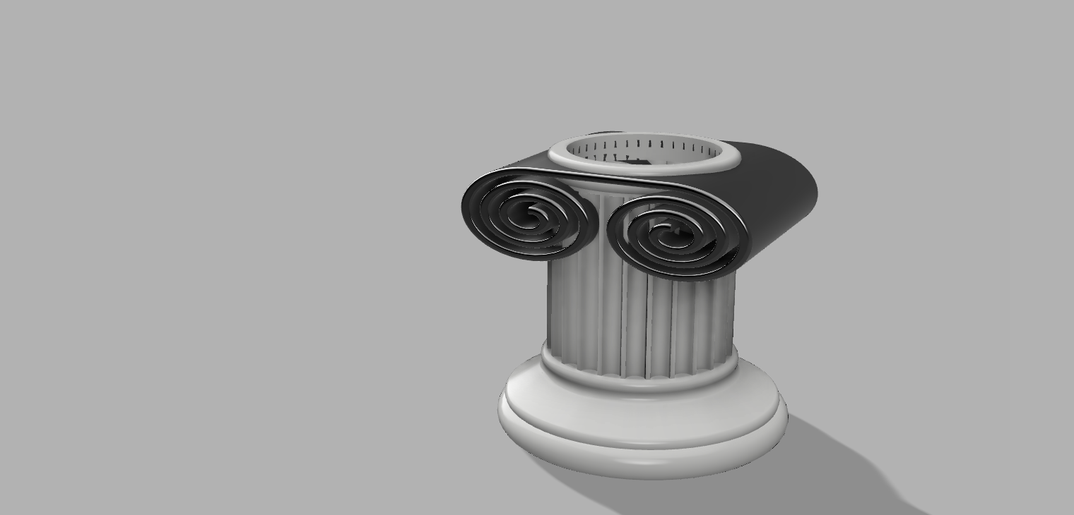 Greek Pillar (Ionic) Pot or pot stand with hidden storage in pillar