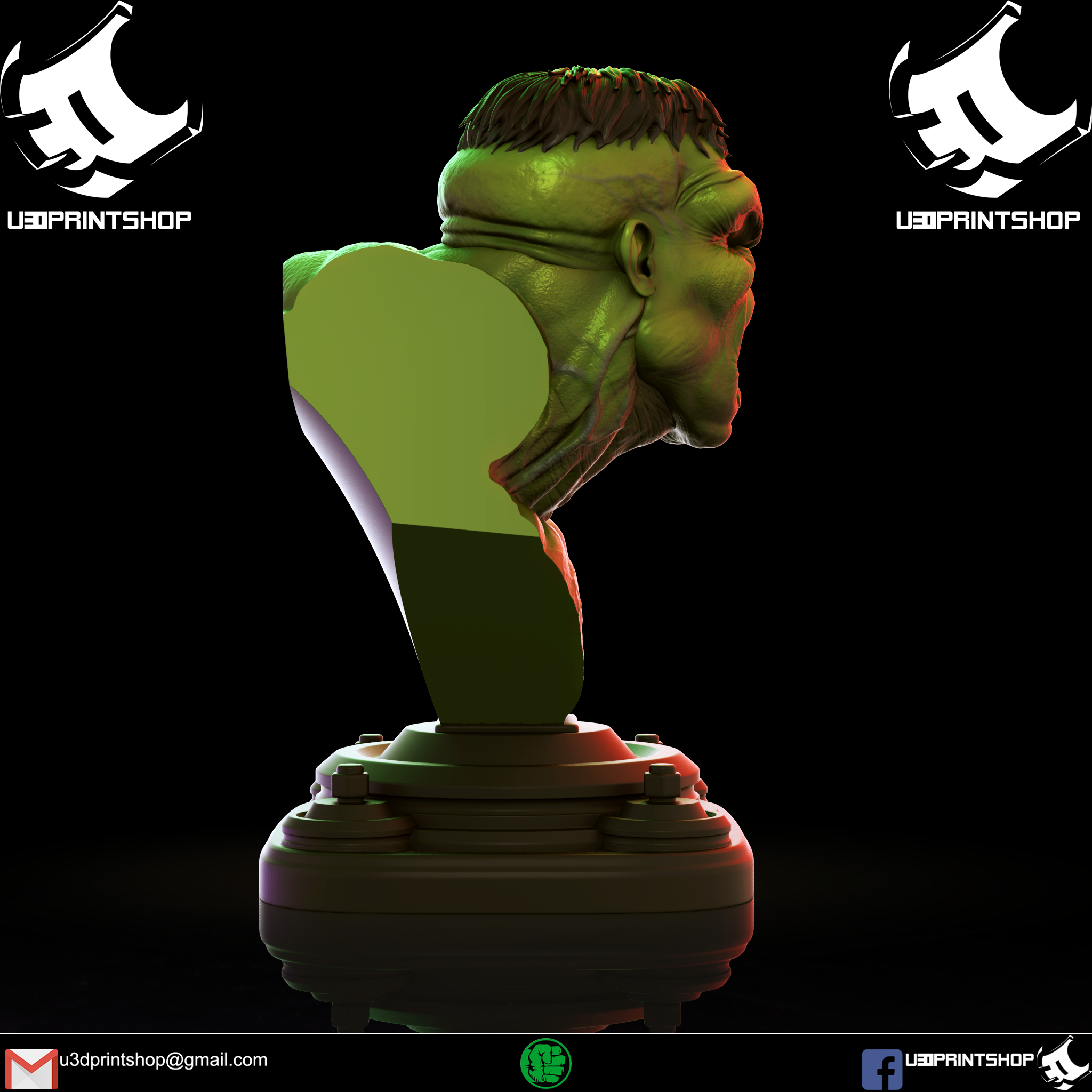 Miniatura 2 do modelo 3D hulk bust