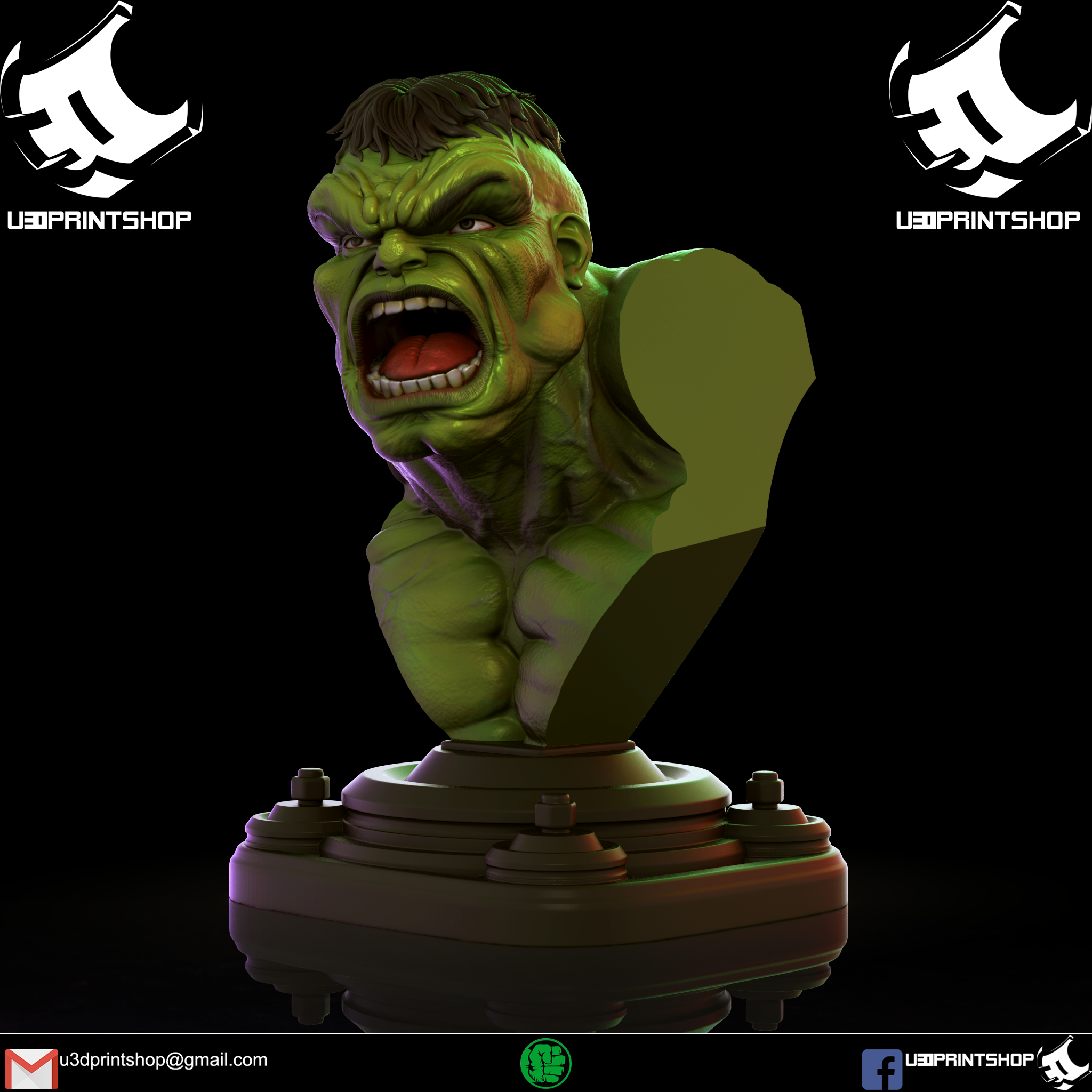 Miniatura 5 do modelo 3D hulk bust