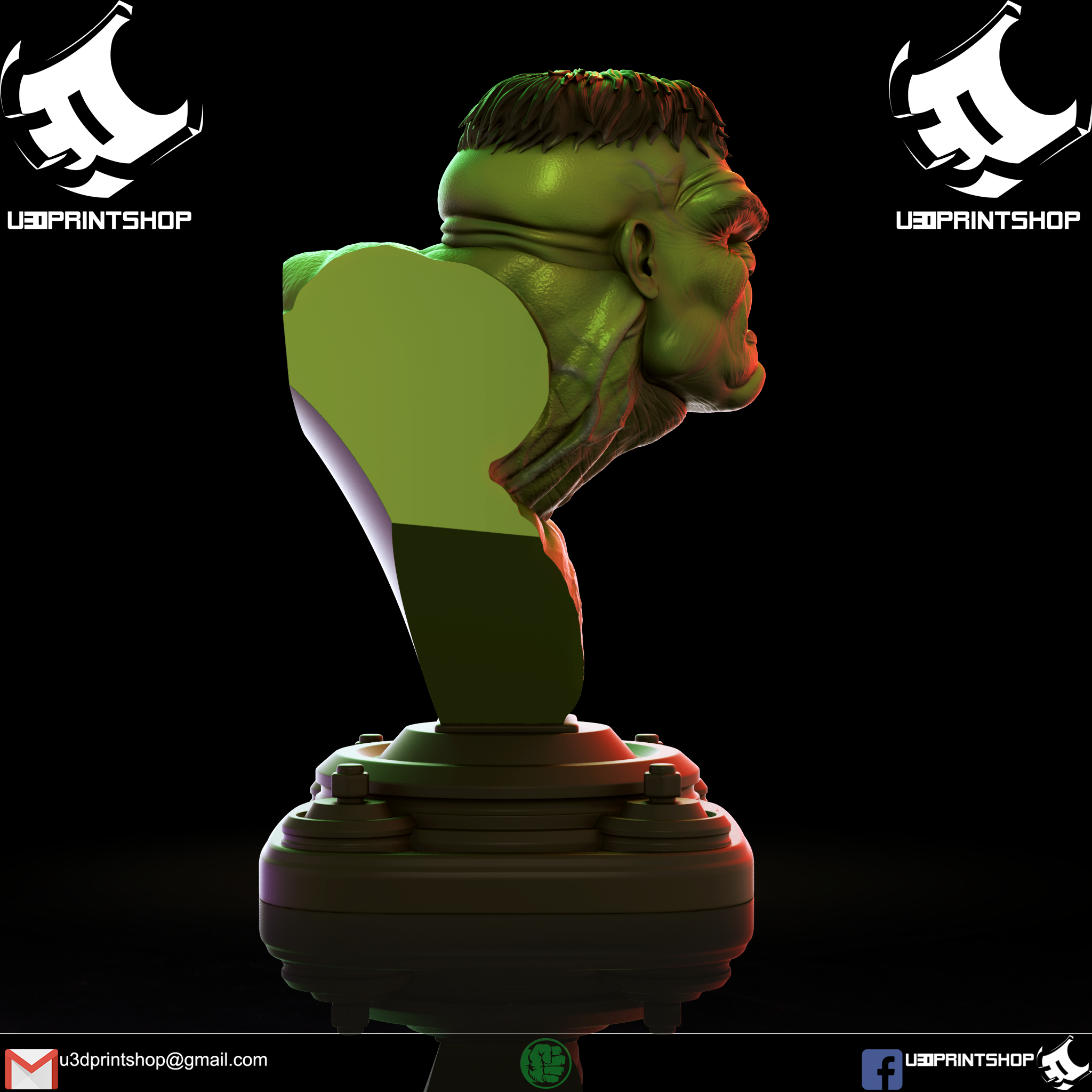 Miniatura 3 do modelo 3D hulk bust