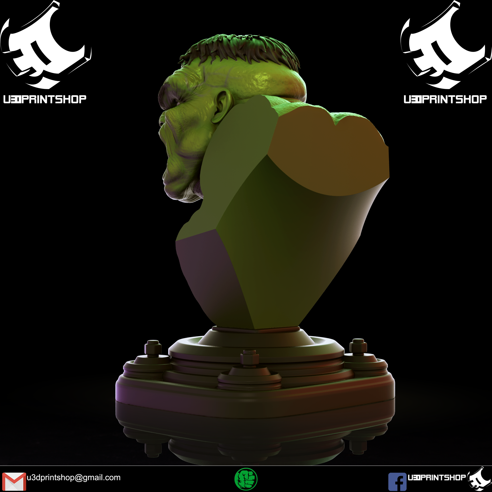 Miniatura 6 do modelo 3D hulk bust