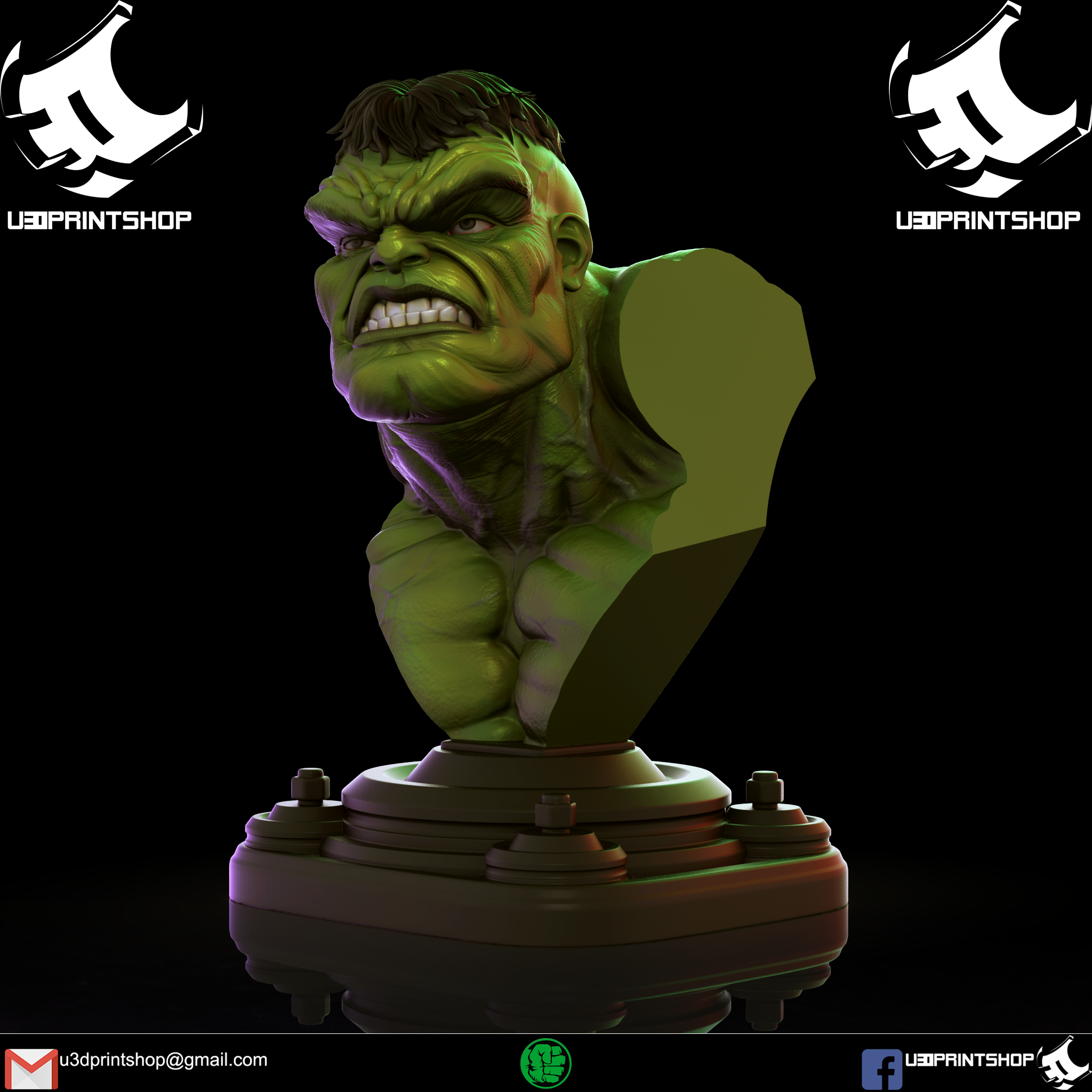 Miniatura 12 do modelo 3D hulk bust