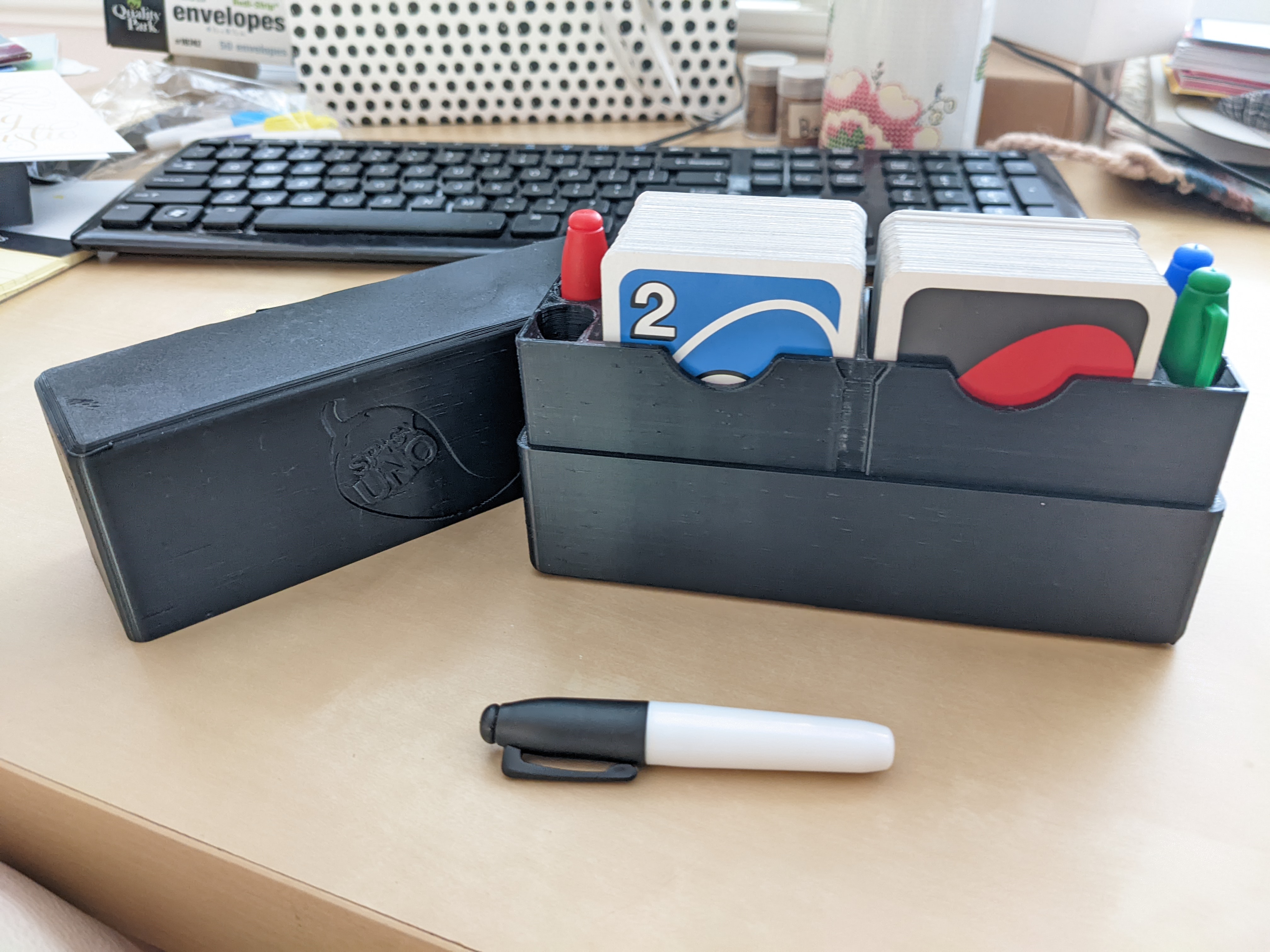 Spicy Uno Deck Case with Pen Holder