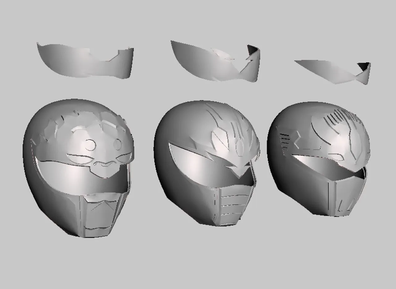 Gosei Sentai Dairanger :- Ryuu - Shishi - Tenma Helmets by Jace1969 |  Download free STL model | Printables.com