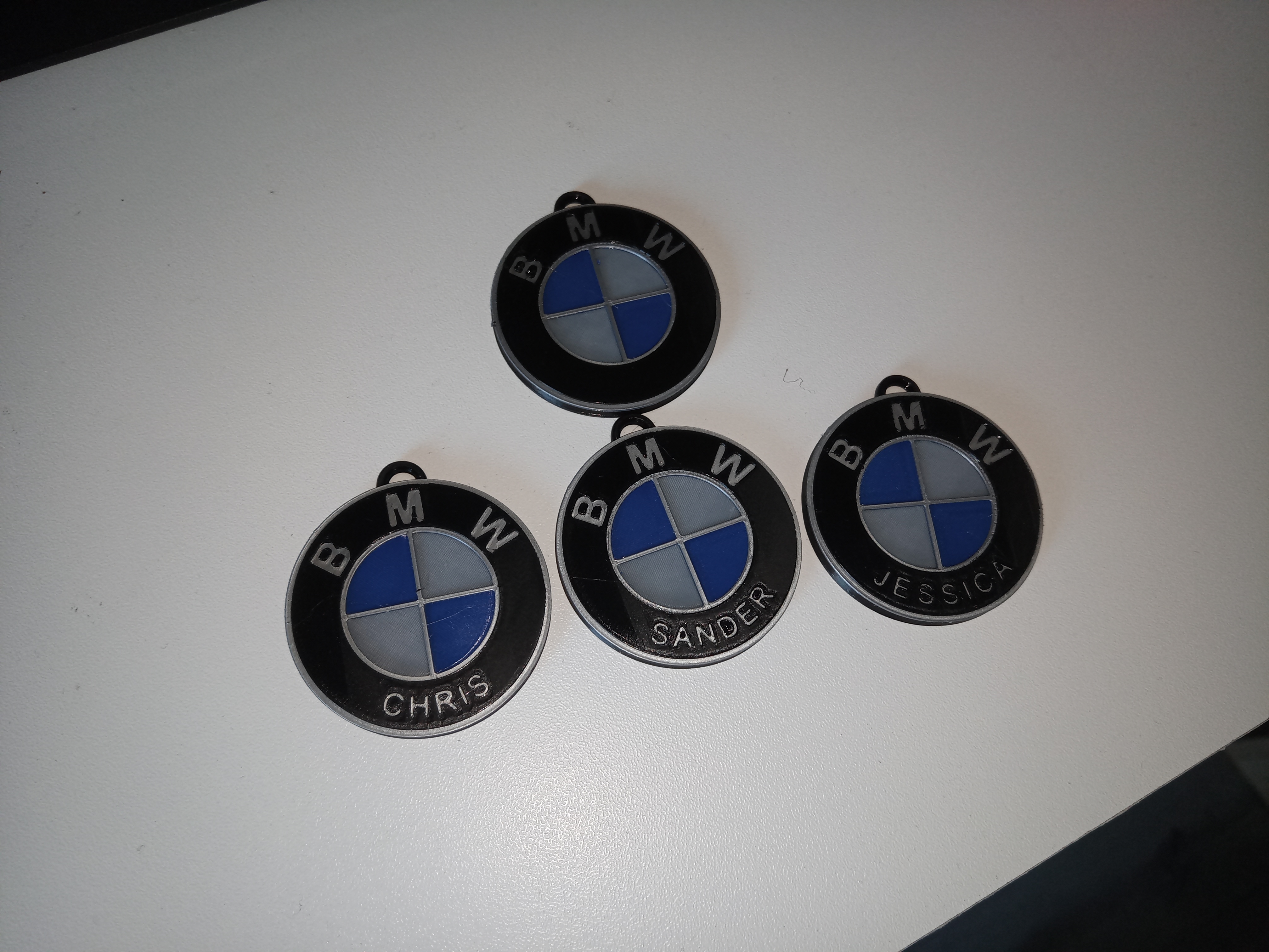 BMW logo keychain with name (multicolor)