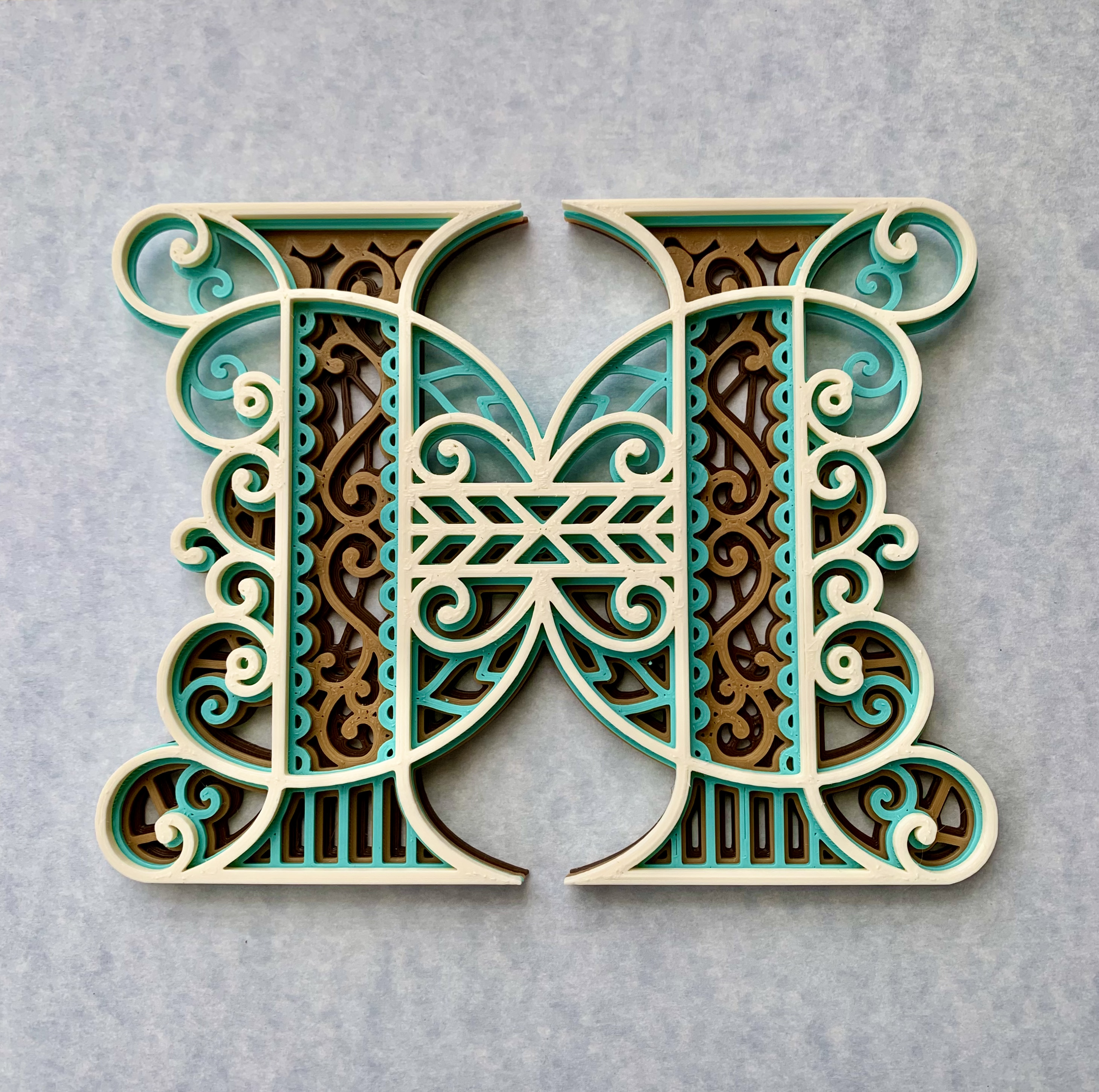 Ornate Letter H Monogram Varient 02