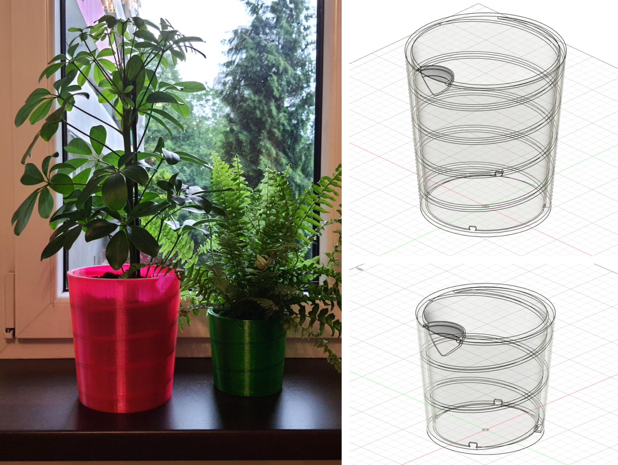 Round Plant Pod with spiral water container (2 sizes)
