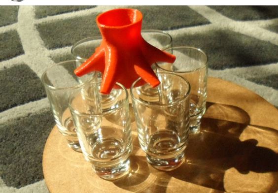 6 shot dispenser and holder or 6 glass