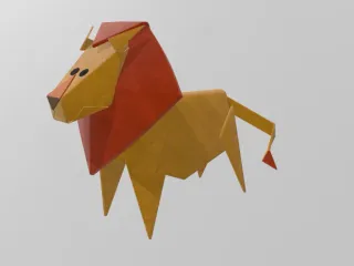 Scanned Origami Lion by Sci3D | Download free STL model 