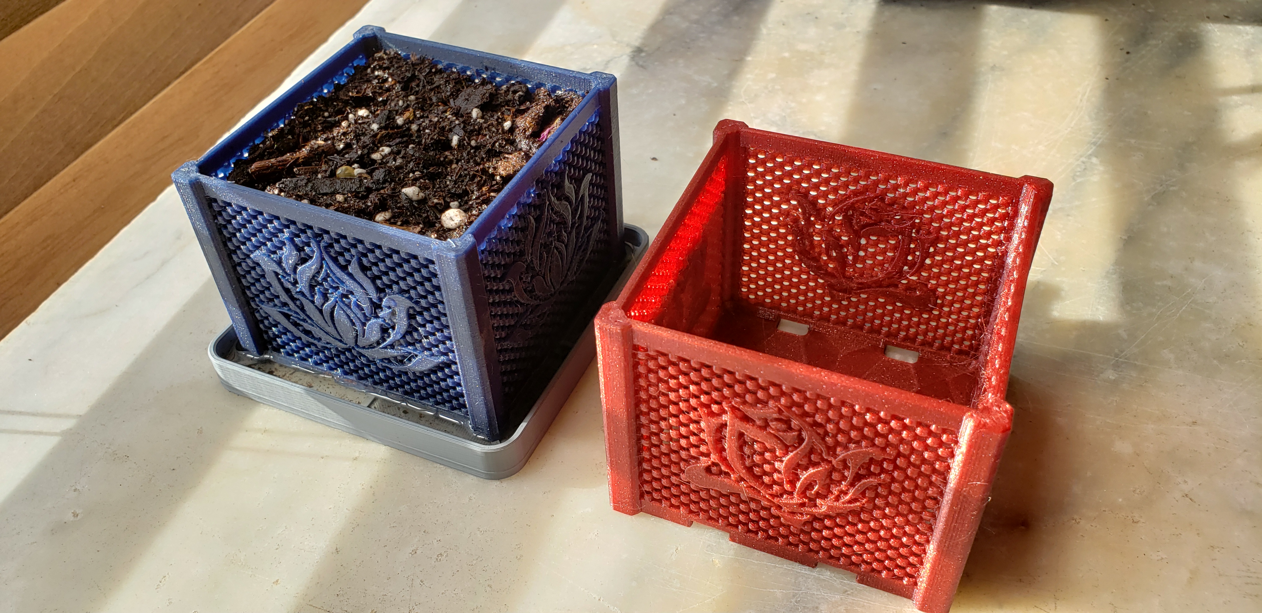 Lotus & Rose Mesh Planters