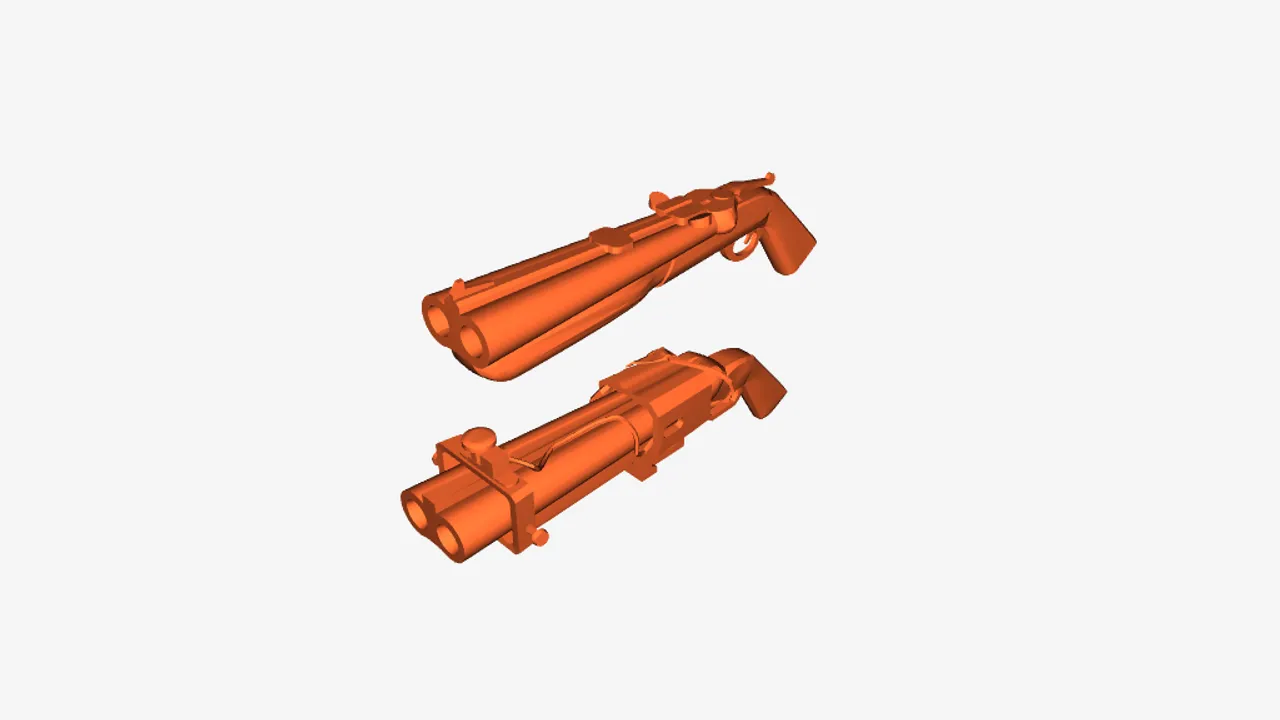 Blundergat/Acidgat four barreled shotgun prop - 3D Printable Model on  Treatstock