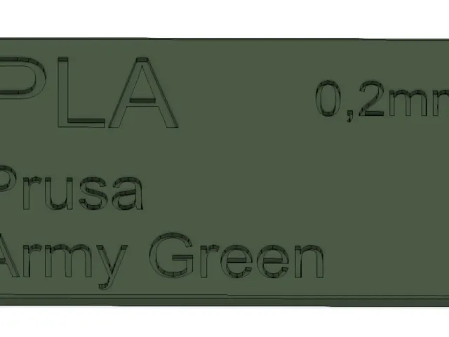Sample Card Prusa Army Green PLA