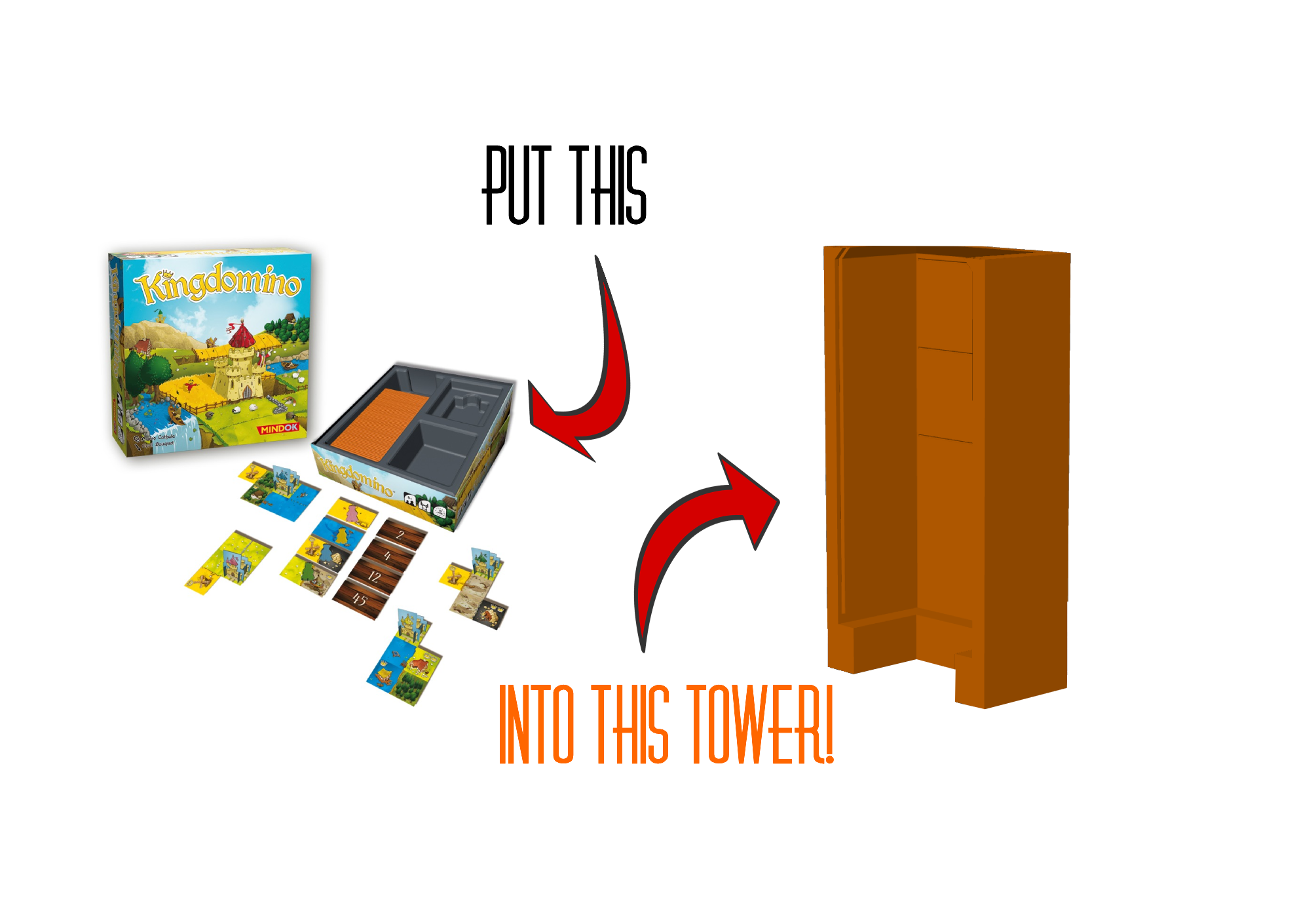Kingdomino dispenser tower / Dávkovací věž Kingdomino kartiček