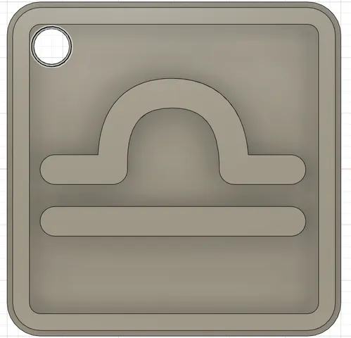 Keychain Tag Libra Zodiac Symbol 30x30 mm