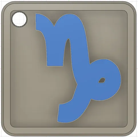Keychain Tag Capricorn Zodiac Symbol 30x30 mm