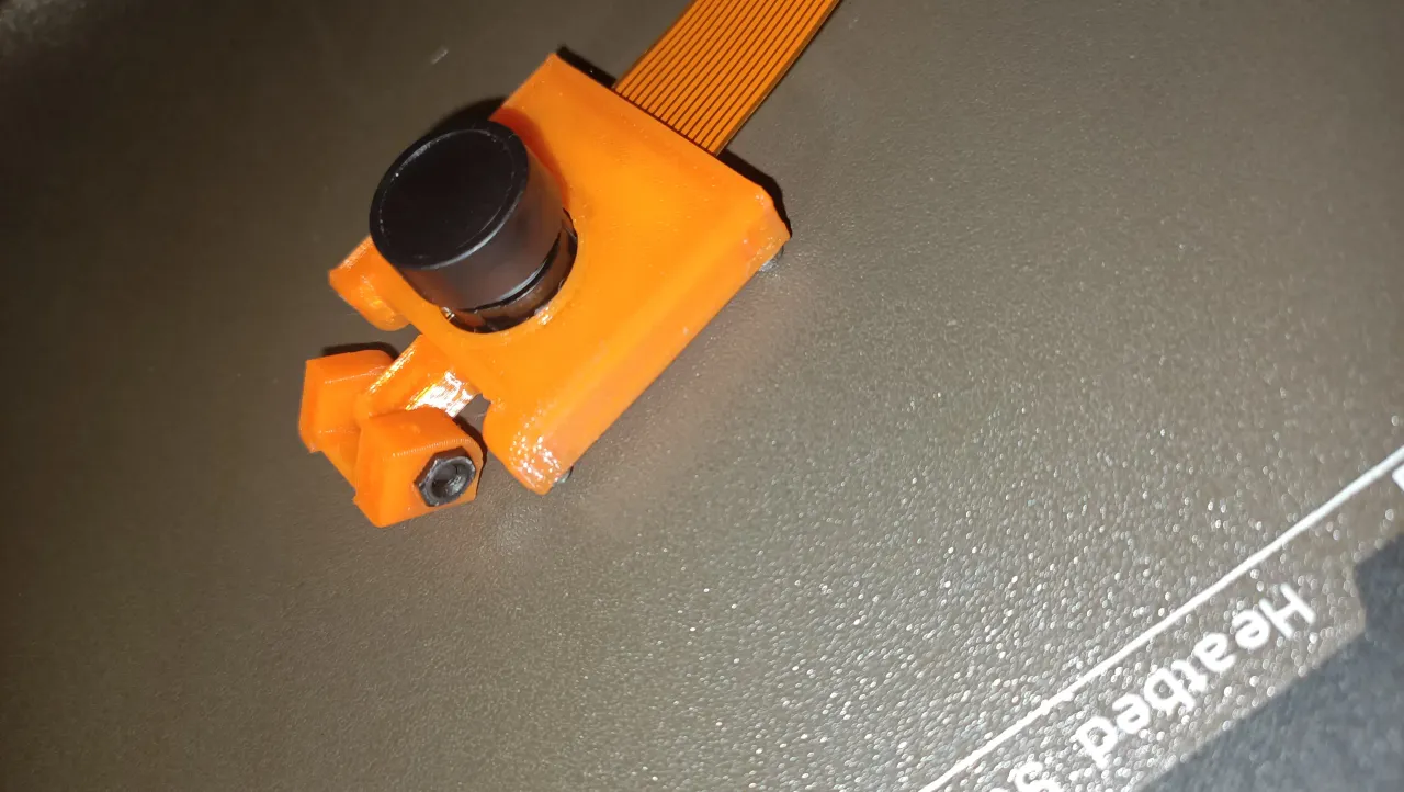 Raspberry Pi Camera Adjustable Mount (nozzle view) + X axis strain relief  for Prusa Mini - no supports [LEGACY] by crokobacon, Download free STL  model