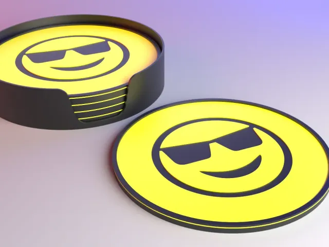 Sunny Smiley Coaster Set