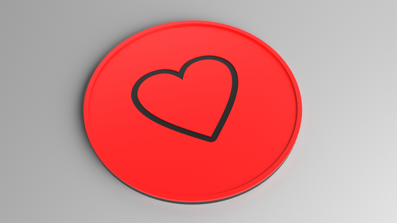 Miniatura 4 do modelo 3D Heart Coaster Set