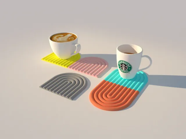Coaster - semicircle (minimalistic)
