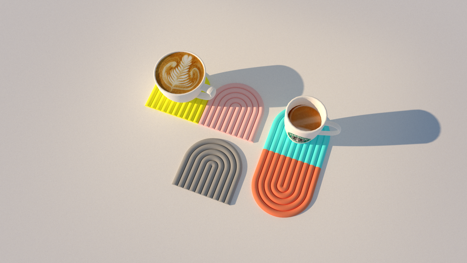 Miniatura 2 do modelo 3D Coaster - semicircle (minimalistic)
